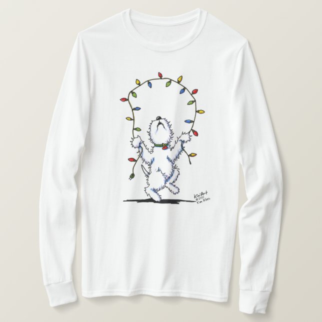 Joyful Christmas Westie (light apparel) Shirt (Design Front)