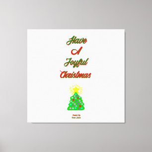 Joyful Christmas Wrapped Canvas Print