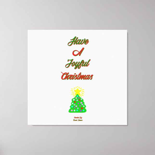 Joyful Christmas Wrapped Canvas Print (Front)