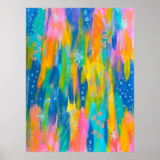 Joyful Colorful Abstract Painting Print (Front)