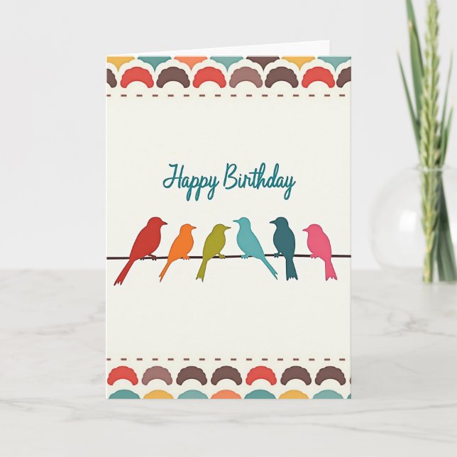 Joyful Colorful Bird Card (Front)