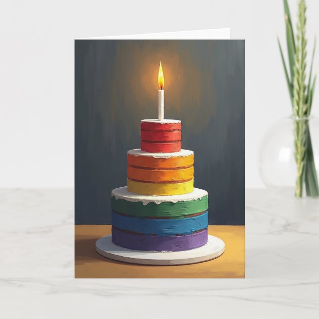 Joyful Colorful Cake Card (Front)
