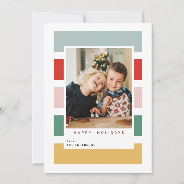Joyful Colorful Merry Christmas Photo cards (Front)