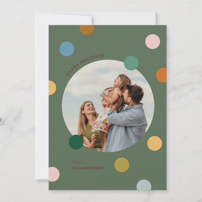 Joyful Colorful Merry Christmas Photo cards (Front)