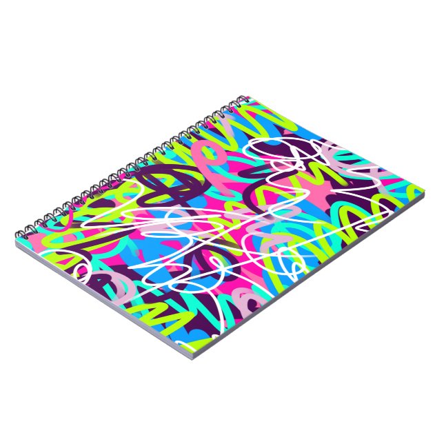 Joyful Colors Modern Abstract  Notebook (Left Side)