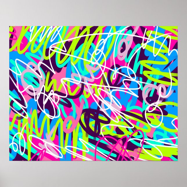 Joyful Colors Modern Abstract  Poster (Front)