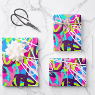 Joyful Colors Modern Abstract Wrapping Paper Sheets