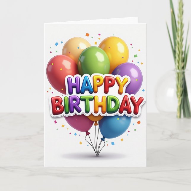 Joyful Confetti Birthday Card (Front)