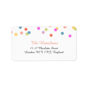 Joyful Confetti Wedding Address Labels