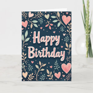 Joyful Coral Heart Card