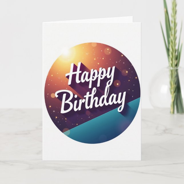 Joyful Cosmic Birthday Card (Front)