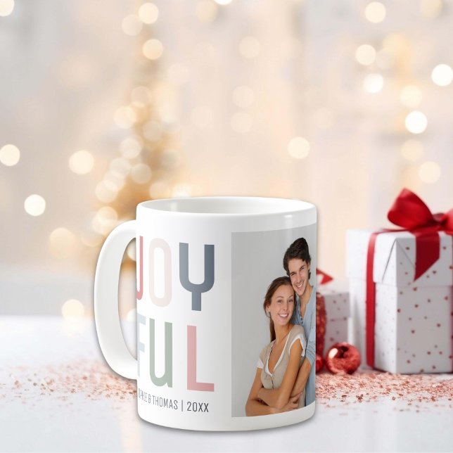 Joyful Couple Photo Christmas Coffee Mug (Joyful Couple Photo Christmas Coffee Mug)