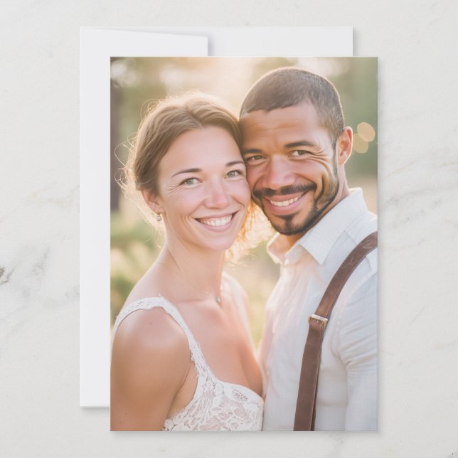 Joyful Creamy Romantic Photo Invitation (Front)
