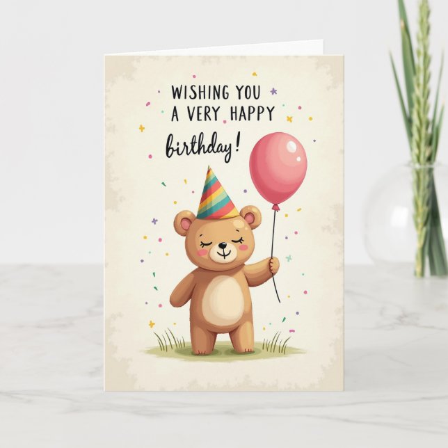 Joyful Creature Party Hat Card (Front)