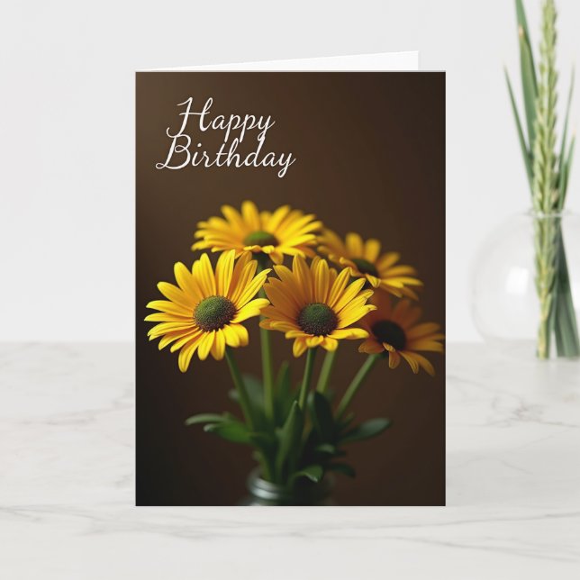 Joyful Daisy Flower Card (Front)