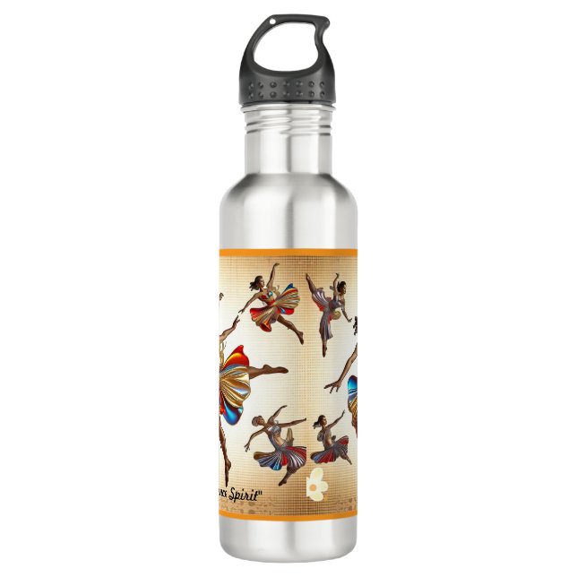 "Joyful Dance Vibrations" Stainless Steel Water Bottle (Front)