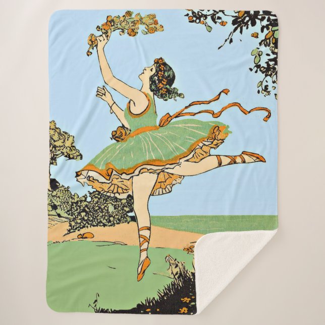 joyful dancer print sherpa blanket (Front)