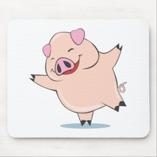 Joyful Dancing Pig Mouse Pad