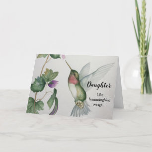 Joyful Daughter Birthday Hummingbird Elegant Card