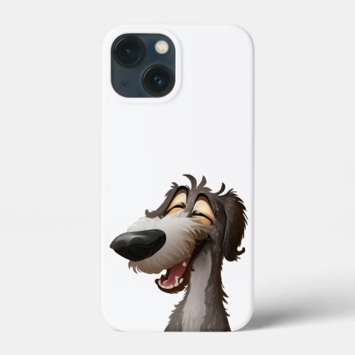 Joyful Deerhound _ Cartoon Portrait of a Hound iPhone 13 Mini Case