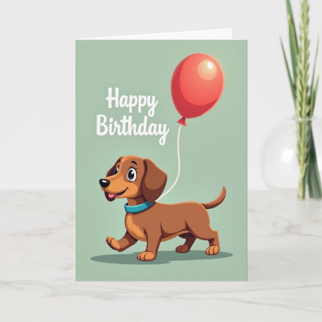 Joyful Dog Balloon Card (Front)
