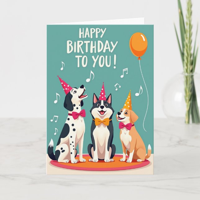 Joyful Dog Birthday Art Card (Front)