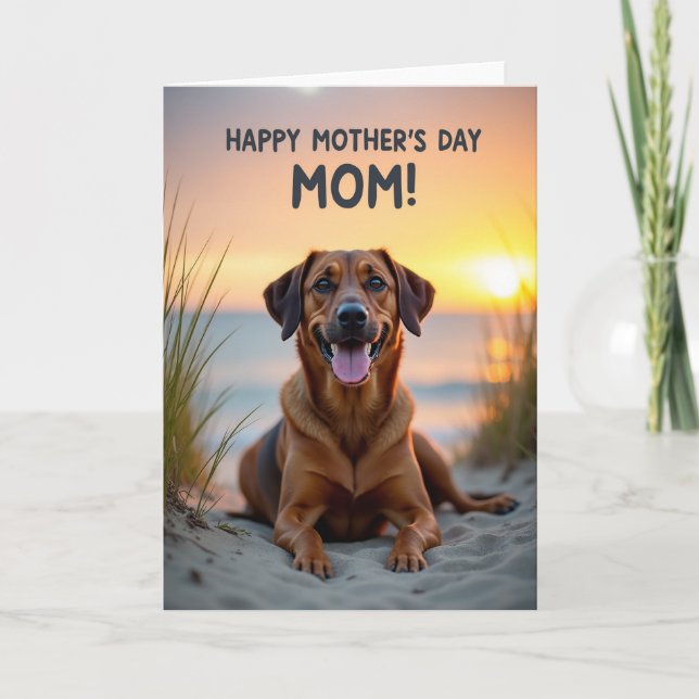 Joyful Dog Mothers Day Mom Card (Front)