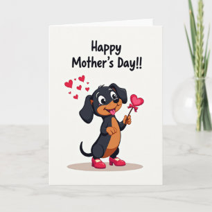 Joyful Doggy Mothers Day Card