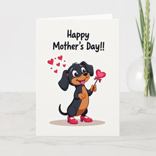 Joyful Doggy Mothers Day Card (Front)