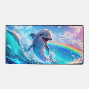 Joyful Dolphin Desk Mat