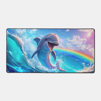 Joyful Dolphin Desk Mat