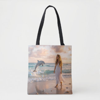 Joyful Dolphin Leap Tote Bag