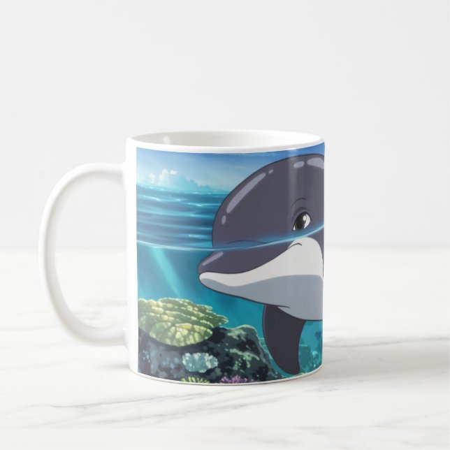 Joyful Dolphin Splash Mug (Left)