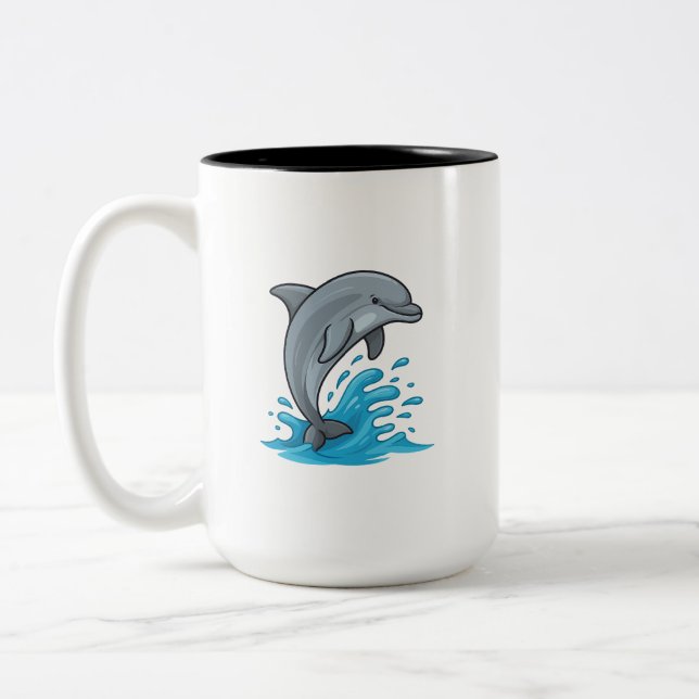 Joyful Dolphin Splash - Mug (Left)