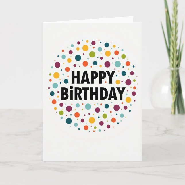 Joyful Dotted Birthday Card (Front)