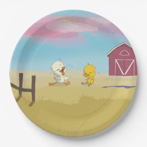 Joyful Duckling and Chick Paper Plates