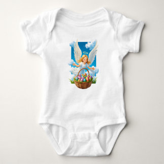 Joyful Easter Angel with Basket Baby Bodysuit