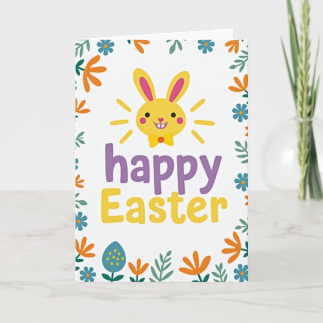 Joyful Easter Animal Head Card (Front)