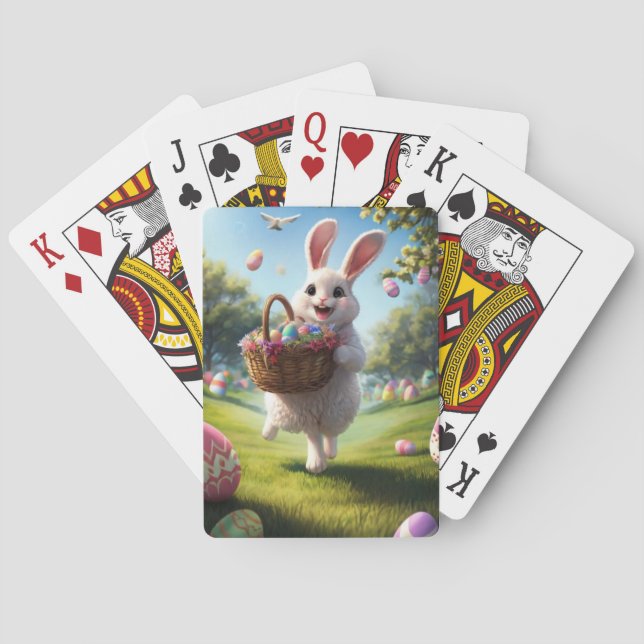 Joyful  Easter Bunny Poker Cards (Back)