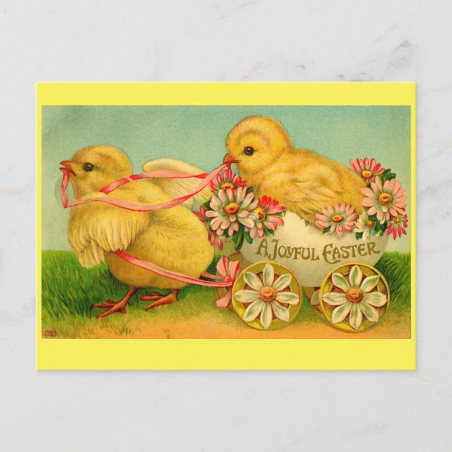 Joyful Easter Chicks Postcard (Front)