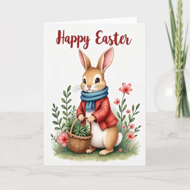 Joyful Easter Rabbit Greeting Card (Front)