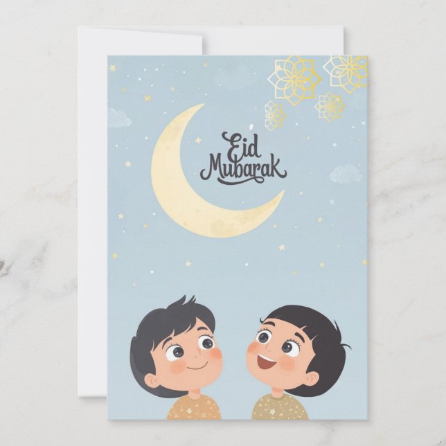 Joyful Eid al-Fitr Design Holiday Card (Front)