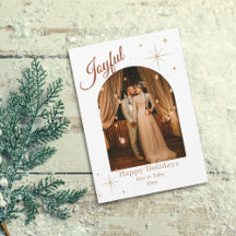 Joyful Elegant Photo Christmas Card