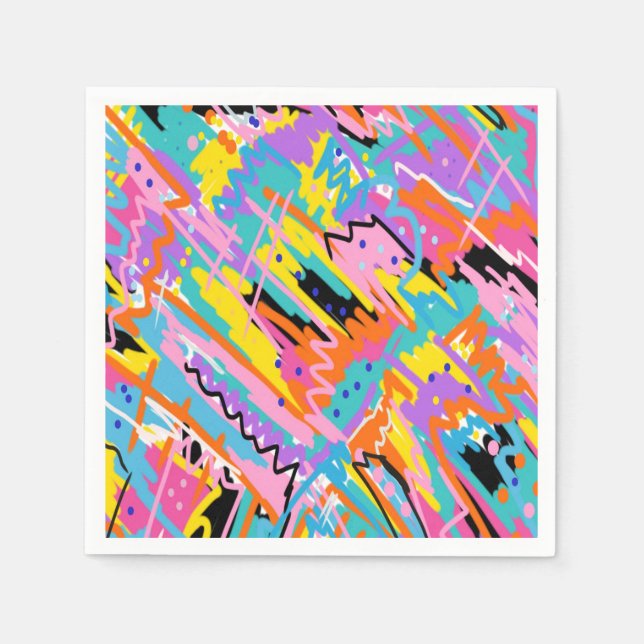 Joyful Expression Abstract Print  Napkins (Front)