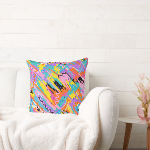Joyful Expression Abstract Print Throw Pillow