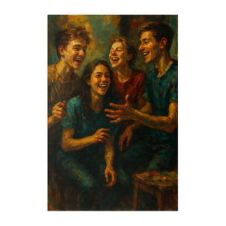Joyful Expressionist Art Friends Laughing Painting