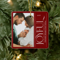 Joyful Family of Three Pregnancy Photo Ceramic