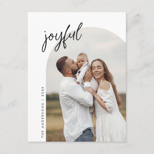 Joyful Family Photo Arch Frame Greeting Postcard