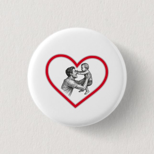 Joyful Fatherhood - Dad and Baby Button (Front)