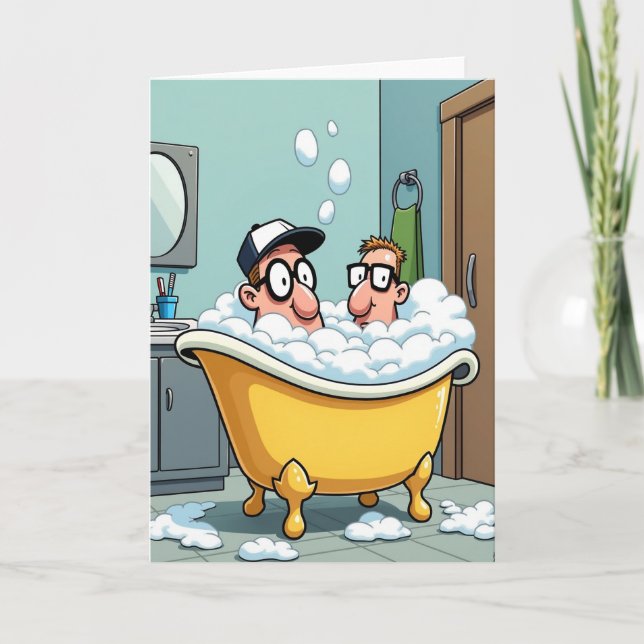 Joyful Fathers Day Bubble Bath Card (Front)